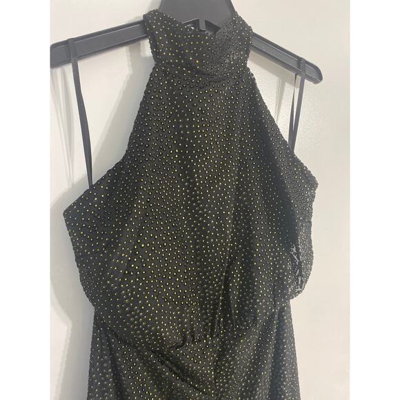 House of Harlow x Revolve jumpsuit women’s size S black gold polka dots halter - Picture 5 of 8